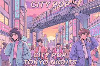 create retro city pop 90s 80s anime illustration