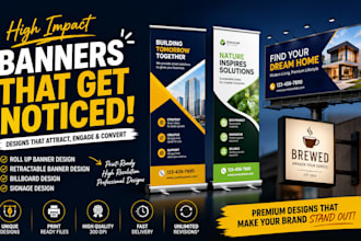 design roll up banner, retractable banner, billboard design, signage design