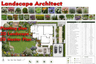 2d landscape planting plan master plan backyard design as landscape architect