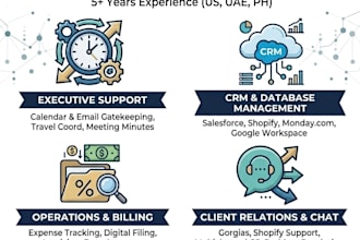 be your executive virtual assistant for administrative and CRM support