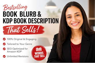 write your premium amazon kindle book blurb, book description and author bio