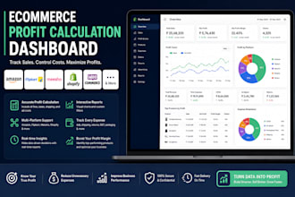 create a profit calculation dashboard for ecommerce sites amazon flipkart etc