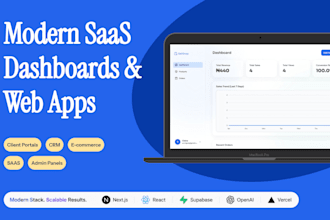 build your saas web app, dashboard or client portal