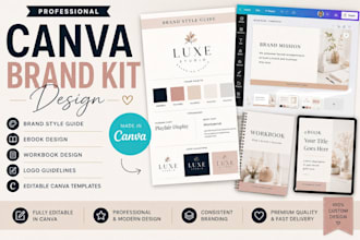 design canva brand kit ebook workbook logo and brand guide