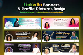 design linkedin banner, featured images, profile picture and posts