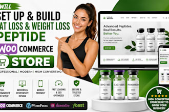 set up and build fat loss weight loss peptide woo commerce store