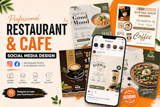 design modern restaurant and cafe social media posts