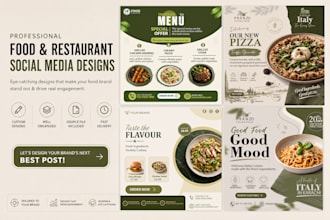 design modern restaurant and cafe social media posts