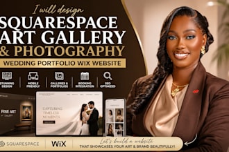 design squarespace art gallery website photography wedding portfolio wix website