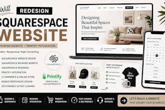 redesign squarespace website squarespace booking website squarespace printify