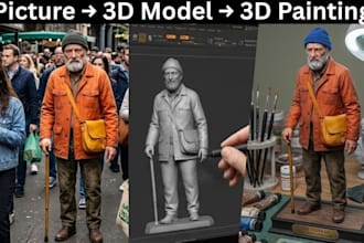 convert 2d photo to 3d model 3d character model 3d printable stl file printing