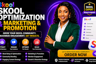 optimise and market your skool community for maximum growth, skool manager