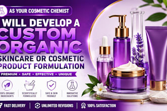 develop a custom organic skincare or cosmetic product formulation as a cosmetic