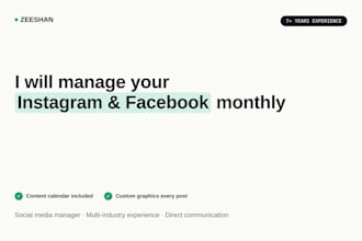 manage your instagram and facebook content monthly