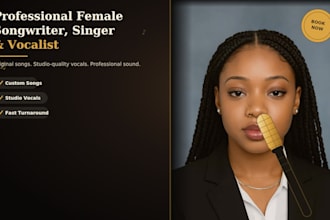 professional female songwriter, singer and vocalist
