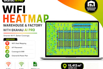 design warehouse and factory wifi heatmap using ekahau
