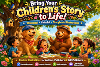 do children picture book illustration, children book, children book illustration