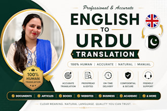 do accurate english to urdu translation and proofreading