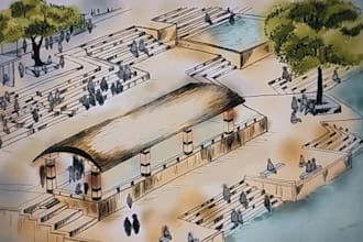 create architectural sketches and photoshop rendered visuals