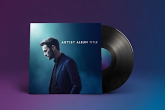 design a professional album cover or music artwork