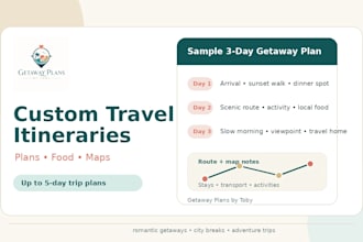 plan unique and bespoke trips to your specification