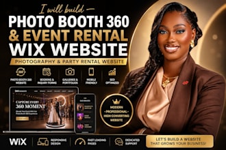 build photo booth 360 party rental website event rental wix photography website