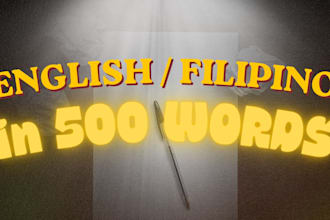 write 500 words of any english or filipino or mixed material