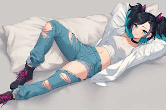 draw custom anime dakimakura body pillow illustration