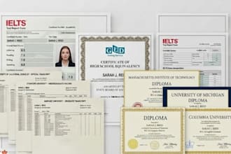 replicate any document, certificate, degree, ielts, school diploma, statement