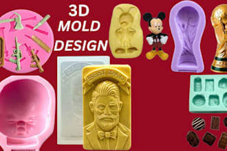 design custom 3d cad silicon mold for resin chocolate soap mold cookie
