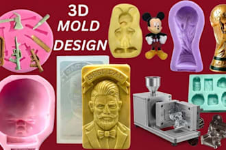 design custom 3d cad silicon mold for resin chocolate soap mold cookie