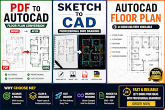 create autocad floor plan and PDF to dwg conversion