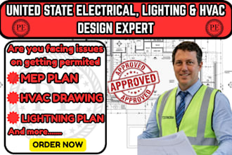 ca,tx,oh,nc full electrical plan,hvac and mep drawing,lightning plan,duct design