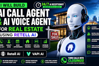 build al call agent and al voice agent for real estate using retell al