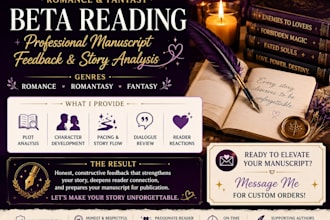alpha read your romance, romantasy, or fantasy manuscript