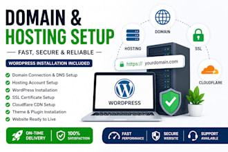 connect domain, hosting, SSL and install wordpress website