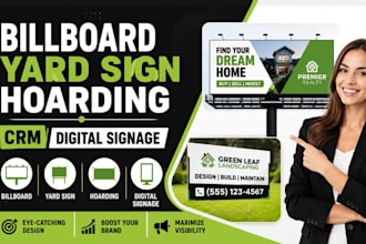 design billboard, yawn sign, hoarding CRM digital signage