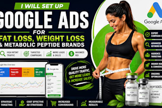 set up google ads for fat loss weight loss and metabolic peptide brands