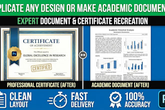 create ielts certificate and make document, replicate document