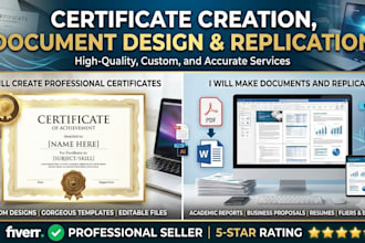 create ielts certificate and make document, replicate document