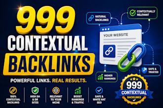 provide 999 contextual backlinks monthly seo link building