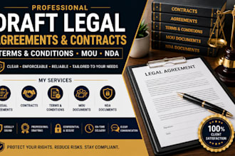 draft legal agreements, contracts, terms and conditions, mou and nda documents