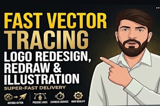 redraw, redesign or convert logo to vector