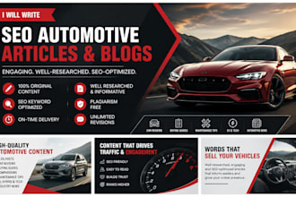 write SEO automotive articles and blogs