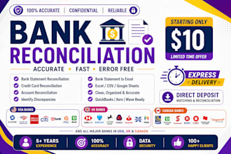 reconcile bank statement PDF to editable format