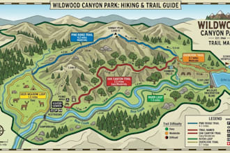 design hiking map, park map, vector map, custom trial map and illustration map