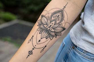 design a custom fine line or dark tattoo design