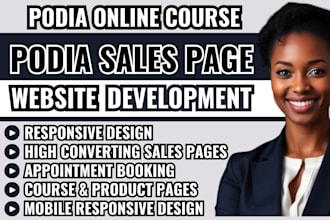podia sales page, podia website, podia course website, podia landing