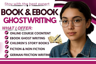 ghostwrite german fiction novel, online course content, german ebook ghostwriter