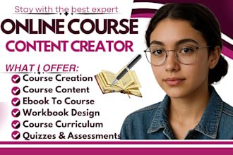 create online course creation, ebook online course, workbook, training manual
